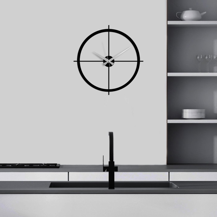 Wallity Reloj de Pared Decorativo de Metal Negro